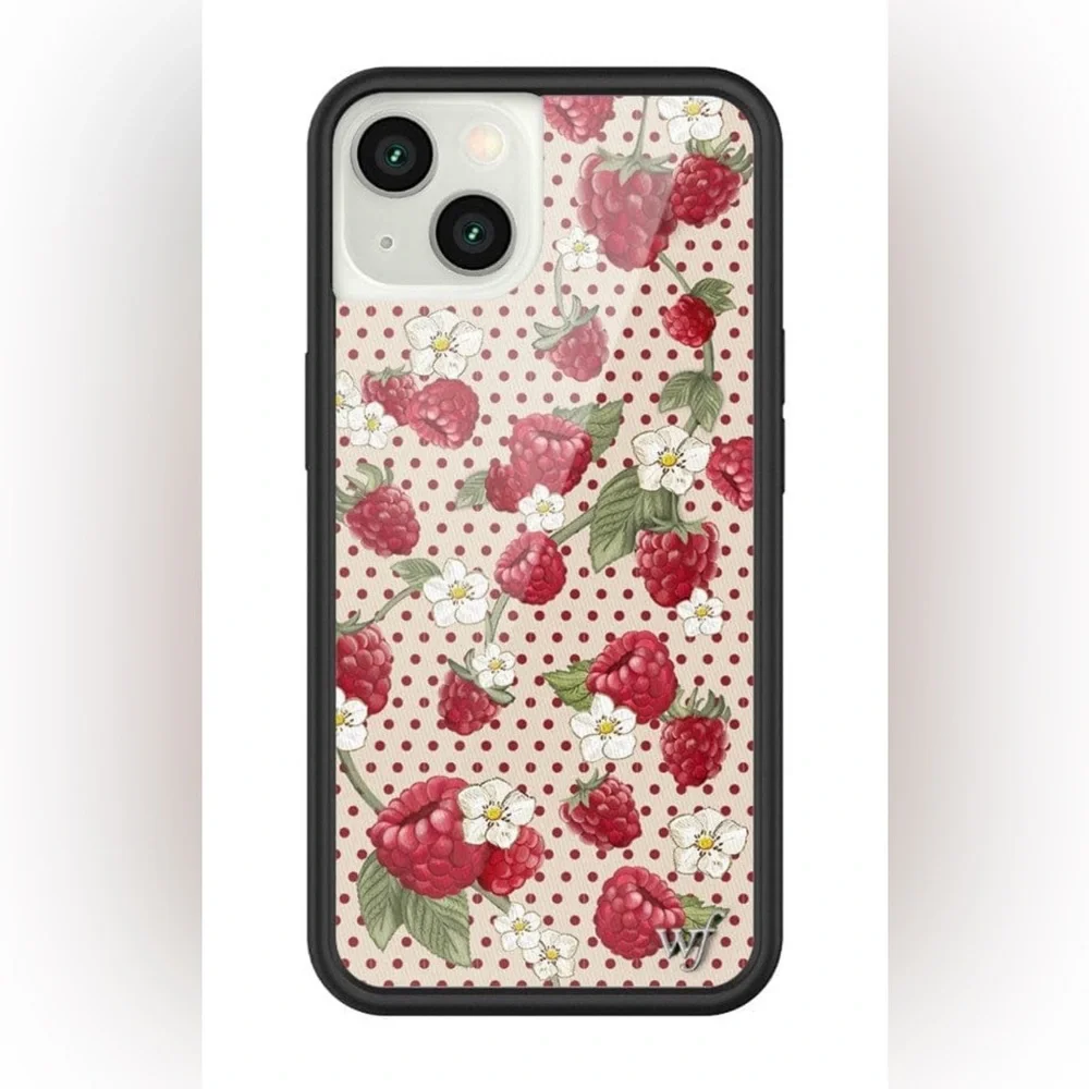Wildflower Raspberry polka dot iPhone (13/14) Case
